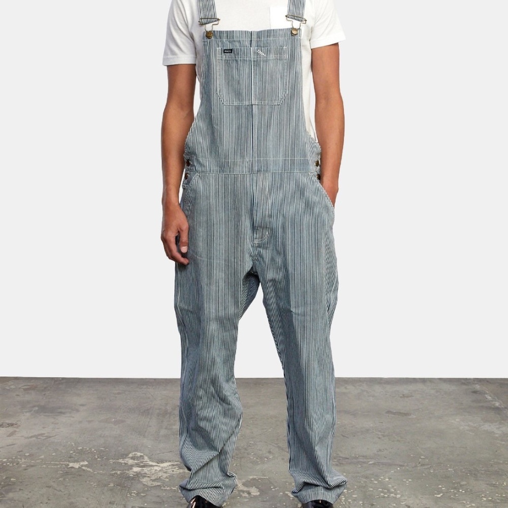 RVCA Blue Pinstripe Men's Overalls